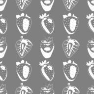 Seamless background made of strawberry in linear style