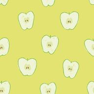 hand drawn green apples seamless pattern N2
