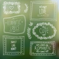 Set Of Vintage Symbols And Ribbons Vector Illustration