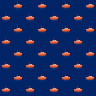 Seamless Pattern with Boat