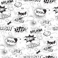Comic black speech bubbles in pop art style seamless pattern N3