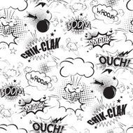 Comic black speech bubbles in pop art style seamless pattern N4
