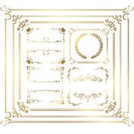 gold frame set Vector