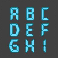 Calculator digital blue text