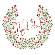 Abstract vector flowers Words of thanks to the colors Thank