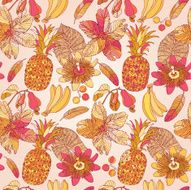 Seamless pattern tropical flowers N5