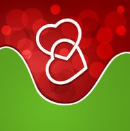 vector festive background for Valentine&#039;s Day with two hearts