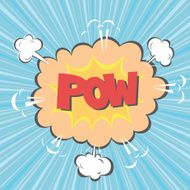 Comic bubble speech with retro colored N2