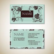 Vector floral visit card template N3
