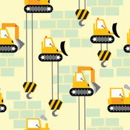 Work area construction vehicles seamless pattern