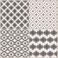 Set of four geometric vector seamless patterns
