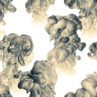 Seamless pattern with abstract clouds of ink drawn by hand N6