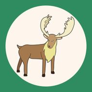 animal moose cartoon theme elements N3