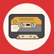 Audiotape theme elements vector eps N50