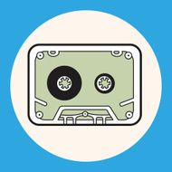 Audiotape theme elements vector eps N51