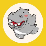 animal hippo cartoon theme elements N5