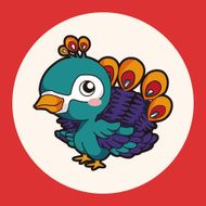 animal peacock cartoon theme elements