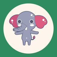 animal elephant cartoon theme elements N8