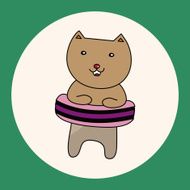 animal cat summer cartoon theme elements N2