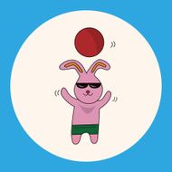 animal rabbit summer cartoon theme elements N3