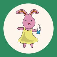 animal rabbit summer cartoon theme elements N4