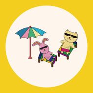 animal summer cartoon theme elements N19