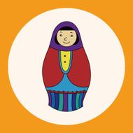Matryoshka Russian traditional wooden doll vector pattern ele N4