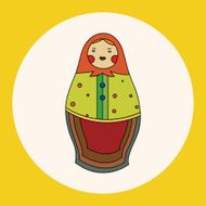 Matryoshka Russian traditional wooden doll vector pattern ele N7