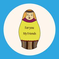 Matryoshka Russian traditional wooden doll vector pattern ele N8