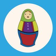 Matryoshka Russian traditional wooden doll vector pattern ele N10
