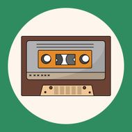 Audiotape theme elements vector eps N55