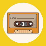 Audiotape theme elements vector eps N56