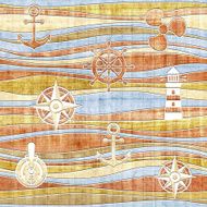 Nautical decoration - waves papyrus surface