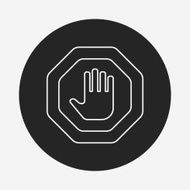 stop sign line icon