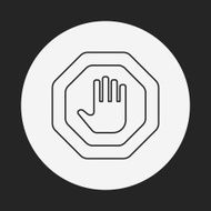 stop sign line icon N3