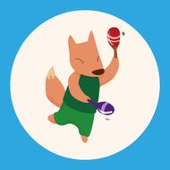 animal fox cartoon theme elements N3