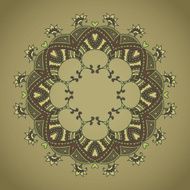 Green round mandala