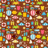 Flat Summer Travel Voyage Seamless Pattern