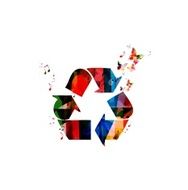 Colorful vector recycle icon with butterflies
