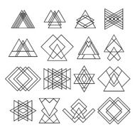 Set of trendy hipster geometric shapes Geometric logotypes