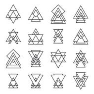 Set of trendy geometric shapes Hipster logotypes collection