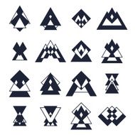 Set of trendy geometric shapes Hipster logotypes collection N2