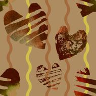 Seamless pattern with grunge hearts N3