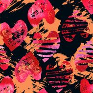 Seamless pattern with grunge hearts N6
