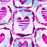 Seamless pattern with grunge hearts N7