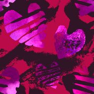 Seamless pattern with grunge hearts N10