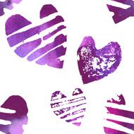 Seamless pattern with grunge hearts N17