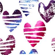 Seamless pattern with grunge hearts N18