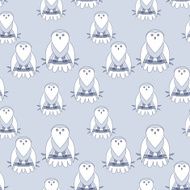 Cute owl seamless pattern N4