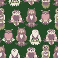 Cute owl seamless pattern N9